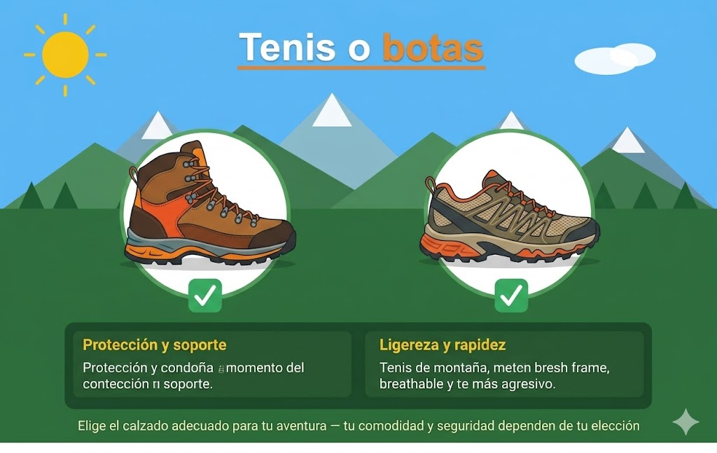 Botas o tenis de montaña